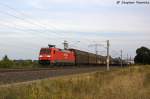 152 110-3 DB Schenker Rail Deutschland AG mit einem gemischtem Gterzug in Vietznitz und fuhr in Richtung Wittenberge weiter. Netten Gru an den Tf! 29.08.2013