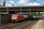 152 048-5 DB Schenker Rail Deutschland AG mit einem Kesselzug  Erwärmter, flüssiger Stoff, entzündbar, mit einem Flammpunkt über 61 °C, bei oder über seinem Flammpunkt ,