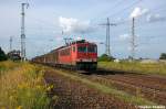 155 116-7 DB Schenker Rail Deutschland AG mit schiebe Wagen in Satzkorn und fuhr in Richtung Golm weiter. 17.08.2012