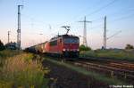 155 112-6 DB Schenker Rail Deutschland AG mit einem gemischtem Güterzug in Satzkorn und fuhr in Richtung Golm weiter. 23.08.2012