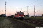 155 128-2 DB Schenker Rail Deutschland AG mit einem gemischtem Güterzug in Satzkorn und fuhr in Richtung Golm weiter.