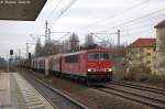 155 201-7 DB Schenker Rail Deutschland AG mit einem Gterzug in Berlin Jungfernheide und fuhr in Richtung Ruhleben weiter.