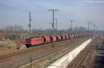 155 202-5 DB Schenker Rail Deutschland AG mit einem Kalizug in Stendal(Wahrburg) und fuhr in Richtung Wittenberge weiter. 06.03.2013