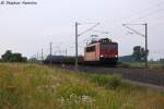 155 126-6 DB Schenker Rail Deutschland AG mit einem Res Ganzzug in Vietznitz und fuhr in Richtung Nauen weiter. Netten Gru an den Tf! 26.07.2013