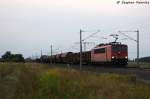 155 260-3 DB Schenker Rail Deutschland AG mit einem gemischtem Gterzug in Vietznitz und fuhr in Richtung Nauen weiter.