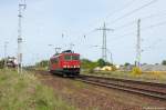 br-6155-dr-250/427832/155-111-8-db-schenker-rail-deutschland 155 111-8 DB Schenker Rail Deutschland AG kam solo durch Satzkorn und fuhr weiter in Richtung Golm. 11.05.2015