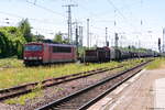 155 178-7 DB Cargo mit einem gemischtem Güterzug in Stendal und fuhr weiter in Richtung Magdeburg.