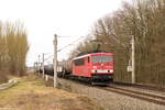 155 183-7 Maik Ampft Eisenbahndienstleistungen mit einem Kesselzug  Dieselkraftstoff oder Gasöl oder Heizöl (leicht)  in Nennhausen und fuhr weiter in Richtung Wustermark. Netten Gruß zurück an die Tf´s! 13.02.2020