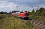 182 006 mit dem RE1 (RE 18119) von Magdeburg Hbf nach Cottbus in Brandenburg. 13.08.2013