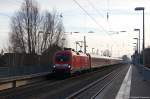 182 003 mit dem IRE  Berlin-Hamburg-Express  (IRE 18098) von Berlin Ostbahnhof nach Hamburg Hbf, bei der Durchfahrt in Eichstedt (Altmark). 18.01.2015