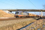 242.516  Ferdinand  (182 516-5) Hector Rail AB mit dem Locomore (LOC 1819) von Berlin-Lichtenberg nach Stuttgart Hbf in Nennhausen. Netten Gruß an den TF! 08.02.2018