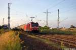 185 079-1 DB Schenker Rail Deutschland AG mit einem Kesselzug  Erdöldestillate oder Erdölprodukte  in Satzkorn und fuhr in Richtung Golm weiter.