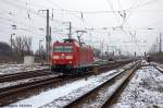 185 176-5 DB Schenker Rail Deutschland AG kam als Lz durch Priort gefahren und fuhr in Richtung Golm weiter. 21.02.2013