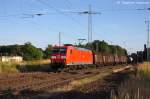 185 187-2 DB Schenker Rail Deutschland AG mit einem gemischtem Gterzug aus Seddin in Satzkorn und fuhr in Richtung Priort weiter.