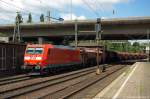 185 192-2 DB Schenker Rail Deutschland AG mit einem Kalizug, bei der Durchfahrt in Hamburg-Harburg und fuhr in Richtung Maschen weiter.