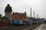 185 524-6 Alpha Trains fr ITL Eisenbahn GmbH mot einem Containerzug in Rathenow in Richtung Stendal unterwegs. 07.03.2012