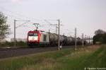 185 650-9 ITL - Eisenbahngesellschaft mbH mit einem Kesselzug in Vietznitz und fuhr in Richtung Friesack weiter.