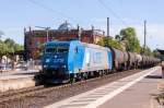 185 529-5  Michaela  Alpha Trains für LTE Logistik- and Transport- GmbH mit einem Kesselzug  Umweltgefährdender Stoff, flüssig  in Uelzen und fuhr weiter in Richtung Celle.