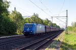 185-CL 004 (185 504-8) ITL - Eisenbahngesellschaft mbH mit einem CD Cargo Falls Ganzzug in Friesack und fuhr weiter in Richtung Nauen. 03.05.2018