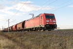 185 264-9 DB Cargo mit einem Kalizug in Nennausen und fuhr weiter in Richtung Wustermark.