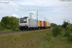 185 691-3 Railpool GmbH fr METRANS Rail s.r.o. mit einem Containerzug in Stendal und fuhr in Richtung Salzwedel weiter. 26.05.2014