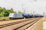 185 686-3 Railpool GmbH für CTL Logistics GmbH mit einem Tadns Ganzzug  Düngemittel aus Leuna  in Stendal und fuhr weiter in Richtung Magdeburg. 25.06.2016