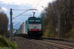 E 186 242-4 RBS Asset Finance Europe Limited fr ITL Eisenbahn GmbH mit einem Containerzug bei Nennhausen und fuhr in Richtung Wustermark weiter. 21.04.2012