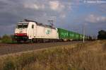 E 186 138 Macquarie European Rail fr ITL - Eisenbahngesellschaft mbH mit einem Containerzug in Vietznitz und fuhr in Richtung Wittenberge weiter. 13.09.2013