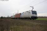 E 186 275-4 Railpool GmbH fr METRANS Rail s.r.o mit einem METRANS Containerzug aus Richtung Salzwedel kommend in Stendal(Wahrburg) und fuhr in Richtung Magdeburg weiter.