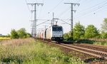 186 427-1 Railpool GmbH für LTE Logistik- and Transport-GmbH mit einem Getreidezug in Stendal und fuhr weiter in Richtung Magdeburg. 10.05.2016