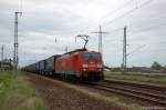 189 056-5 DB Schenker Rail Deutschland AG mit dem KLV  LKW WALTER  in Satzkorn, in Richtung Golm unterwegs.