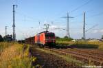 189 056-5 DB Schenker Rail Deutschland AG mit einem Gterzug in Satzkorn und fuhr in Richtung Golm weiter.