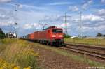 189 017-7 DB Schenker Rail Deutschland AG mit einem Containerzug in Satzkorn und fuhr in Richtung Golm weiter.