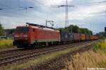 189 003-7 DB Schenker Rail Deutschland AG mit einem Containerzug in Satzkorn und fuhr in Richtung Priort weiter.