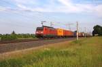 189 014-4 DB Schenker Rail Deutschland AG mit einem Containerzug in Vietznitz und fuhr in Richtung Wittenberge weiter. 12.06.2013