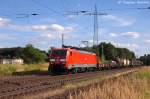 189 062-3 DB Schenker Rail Deutschland AG mit einem gemischtem Gterzug in Satzkorn und fuhr in Richtung Priort weiter.