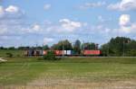 189 016-9 DB Schenker Rail Deutschland AG mit einem Containerzug aus Richtung Wittenberge kommend in Stendal.