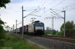 ES 64 F4 - 158 (189 158-9) MRCE Dispolok GmbH fr DB Schenker Rail Deutschland AG mit einem Containerzug in Vietznitz, in Richtung Paulinenaue weiter gefahren. 08.05.2012