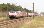 ES 64 F4 - 212 (189 212-4) MRCE Dispolok GmbH für ERSR - ERS Railways B.V. mit einem KLV-Shuttle auf der Relation Poznan - Rotterdam bei Brandenburg. 05.04.2016