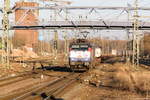 ES 64 F4 - 213 (189 213-2) MRCE Dispolok GmbH für ERSR - ERS Railways B. V. mit dem KLV-Shuttle von Poznan nach Rotterdam in Brandenburg. 27.01.2017
