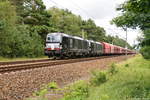 X4 E - 609 (193 609-5) & X4 E - 614 (193 614-5) MRCE - Mitsui Rail Capital Europe GmbH für DB Cargo mit einem Falns Ganzzug von Ziltendorf nach Hamburg bei Friesack. 29.07.2017