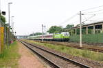 193 813-3 Railpool GmbH für BTE BahnTouristikExpress GmbH mit dem Flixtrain (FLX27805) von Köln Hbf nach Berlin Südkreuz in Großwudicke. 15.06.2019