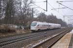 605 518-9  Jever  als ICE 381 von Aarhus nach Berlin Ostbahnhof in Friesack(Mark). 15.02.2013
