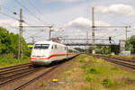 401 057-5  Landshut , bei der Durchfahrt in Brandenburg und fuhr weiter in Richtung Magdeburg.