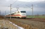 402 005-3  Zwickau  kam solo bei Nennhausen vorbei und fuhr in Richtung Berlin weiter. 12.01.2013