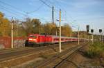 112 109 mit dem IRE  Berlin-Hamburg-Express  (IRE 18598) von Berlin Ostbahnhof nach Hamburg Hbf in Rathenow. 02.11.2014