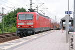 143 267 mit der RB10 (RB 18511) von Nauen nach Berlin Südkreuz, bei der Einfahrt in Berlin Jungfernheide.