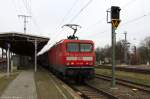 sachsen-anhalt/390223/114-004-mit-dem-re20-re 114 004 mit dem RE20 (RE 17631) von Uelzen nach Halle(Saale)Hbf, stand auf Gleis 5 in Stendal. 13.12.2014
