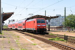 146 024 mit dem RE14 (RE 17688) von Magdeburg Hbf nach Dessau Hbf in Magdeburg-Neustadt.