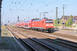 146 030 mit dem RE20 (RE 17650) von Magdeburg Hbf nach Uelzen, bei der Ausfahrt aus Stendal.